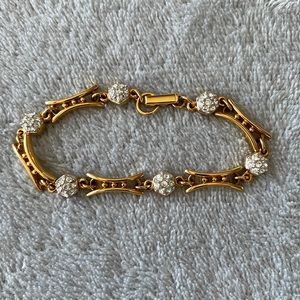 Swarovski Gold and Rhinestone link Bracelet